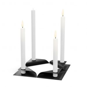 Höfats Square Candle, designový svícen - černý, set 4ks
