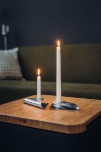 Höfats Square Candle, designový svícen - stříbrný