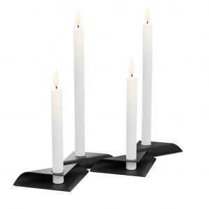 Höfats Square Candle, designový svícen - černý, set 4ks
