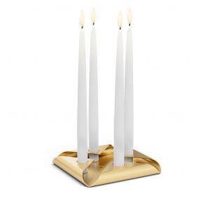 Höfats Square Candle, designový svícen - zlatý, set 4ks